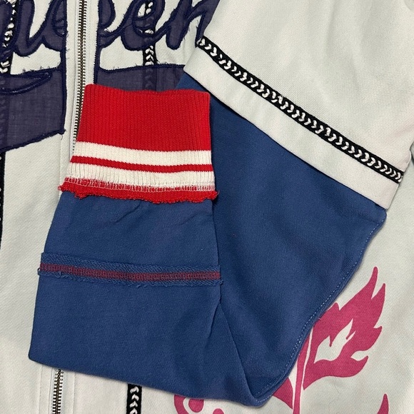 NWT We The Free Royals Hoodie Jacket S Ivory Combo Embroidered Oversized - Picture 10 of 13